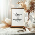 Minimalist Unplugged Wedding Party Sign - Larosier Prints