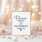 Minimalist Unplugged Wedding Party Sign - Larosier Prints