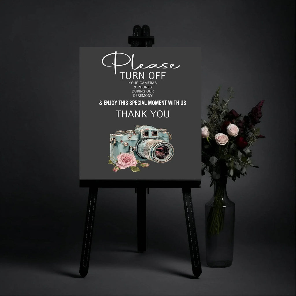 Gothic Unplugged Wedding Party Sign - Larosier Prints