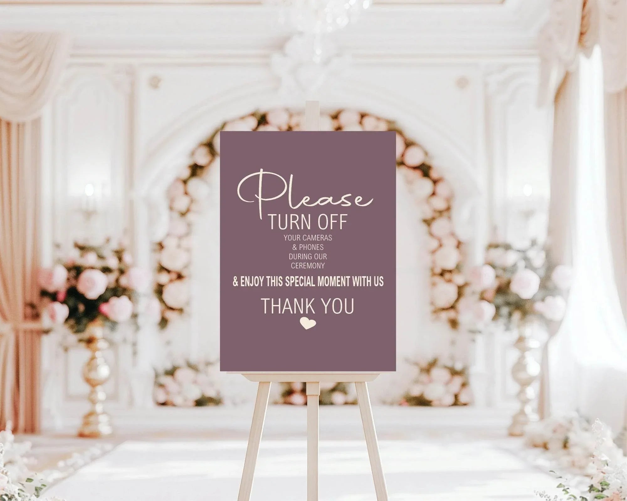 Heather Unplugged Wedding Party Sign - Larosier Prints