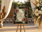 Gothic Floral Wedding Unplugged Sign