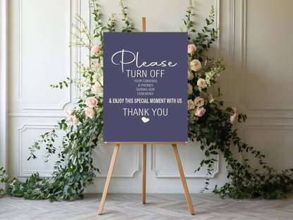 Sapphire Unplugged Wedding Party Sign