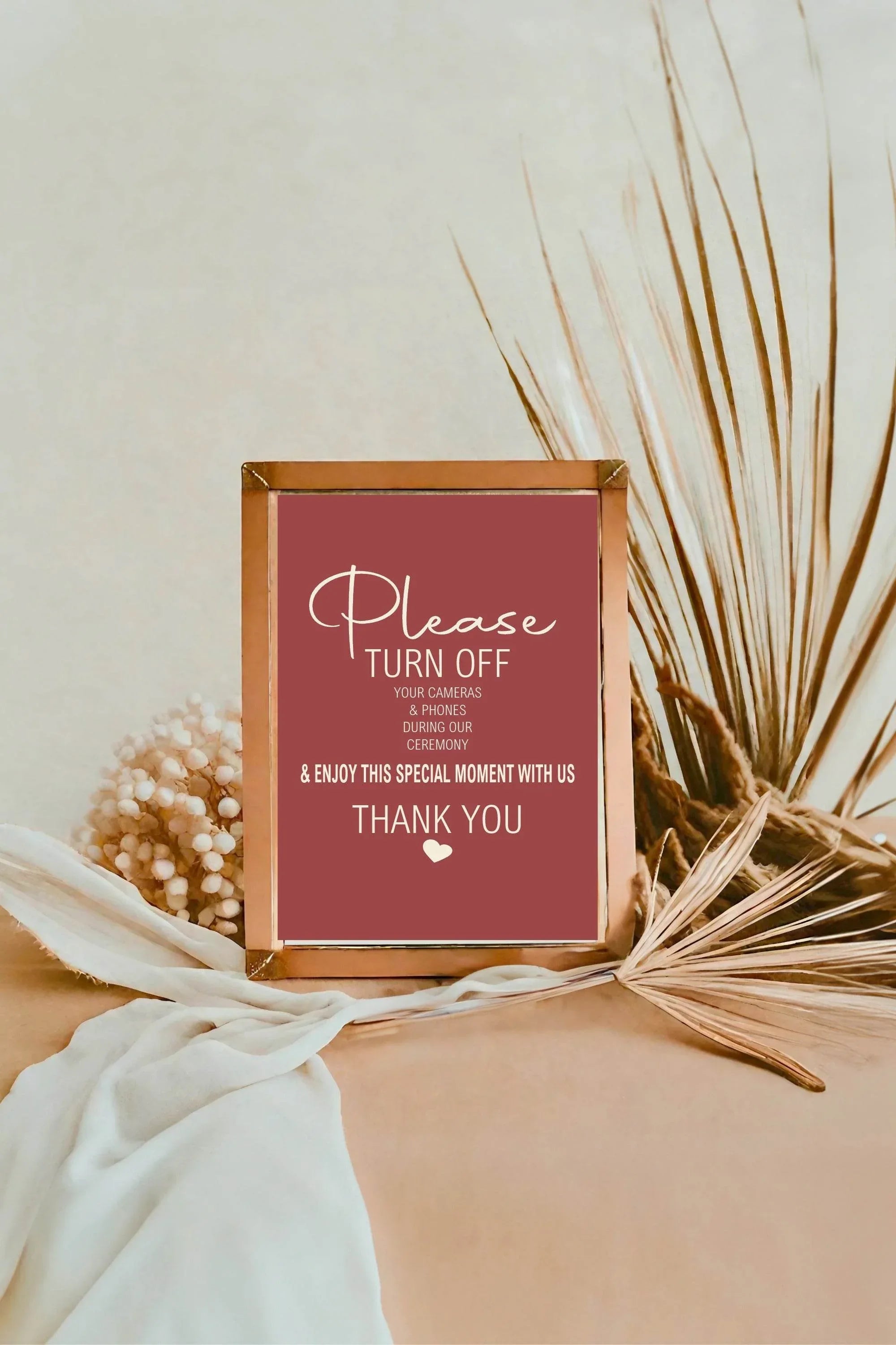 Rosewood Unplugged Wedding Party Sign - Larosier Prints