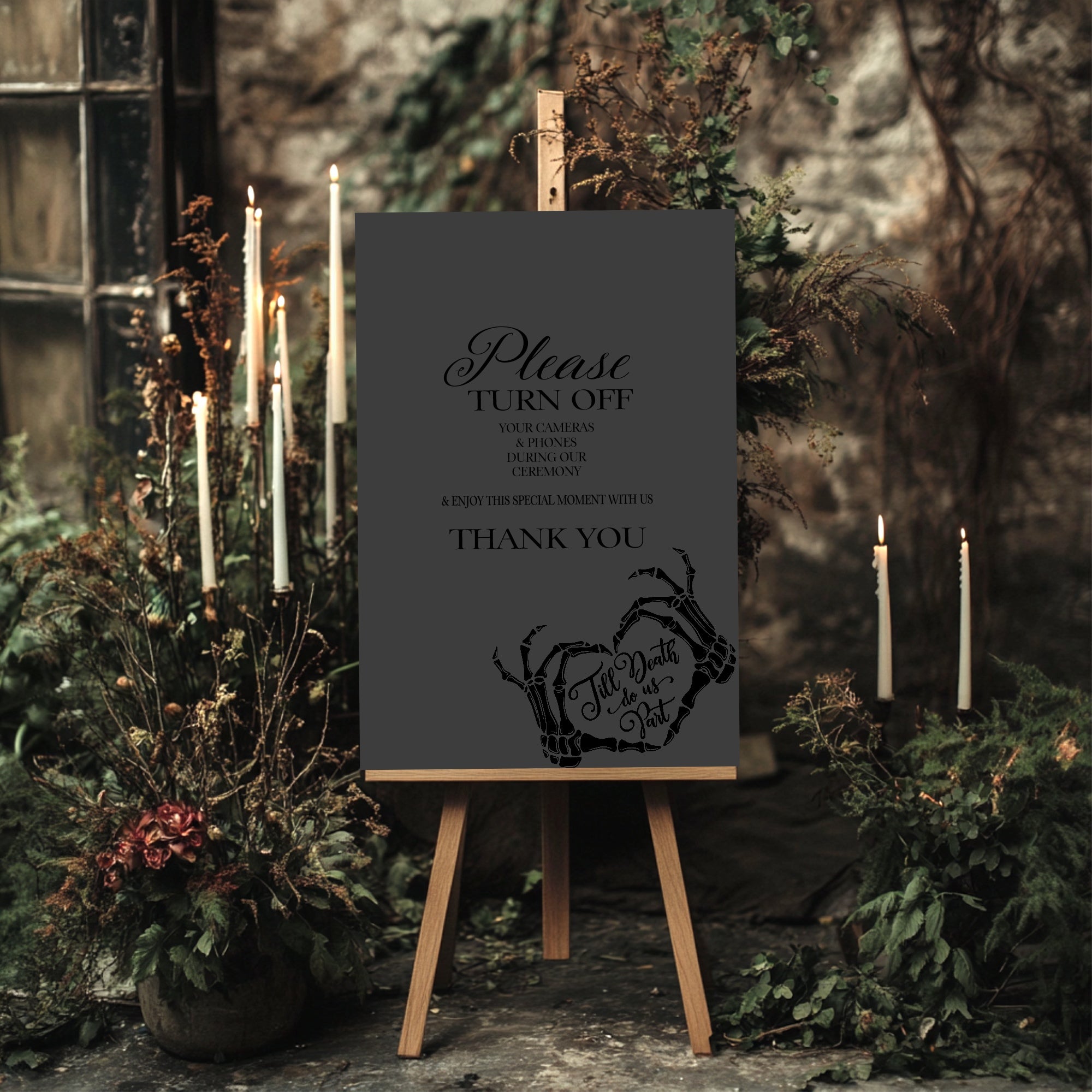 The Lovers Tarot Unplugged Wedding Sign | Beige, White or Charcoal
