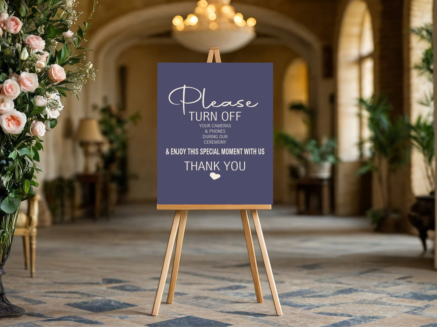 Sapphire Unplugged Wedding Party Sign