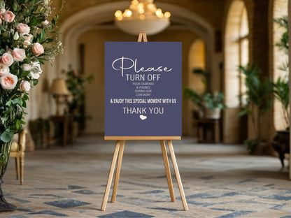 Sapphire Unplugged Wedding Party Sign