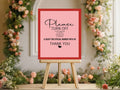 Red & Pink Unplugged Wedding Party Sign - Larosier Prints