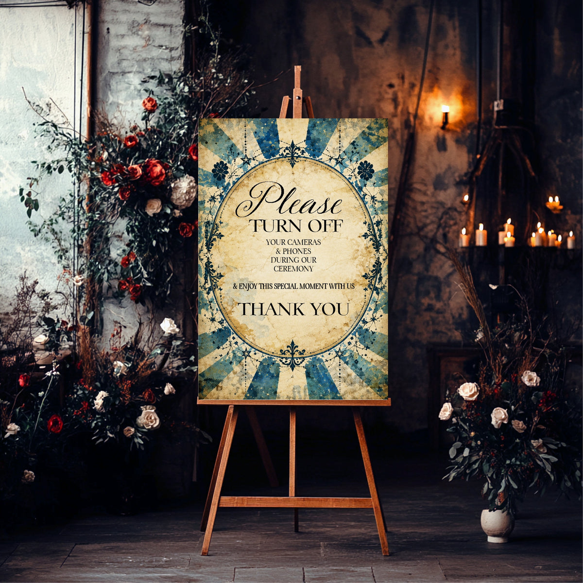 Gothic Circus Unplugged Sign wedding design