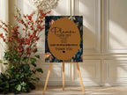Moody Floral Wedding Unplugged Sign