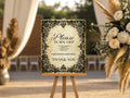 Black Lace Wedding Unplugged Sign