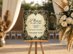Black Lace Wedding In Loving Memory Sign