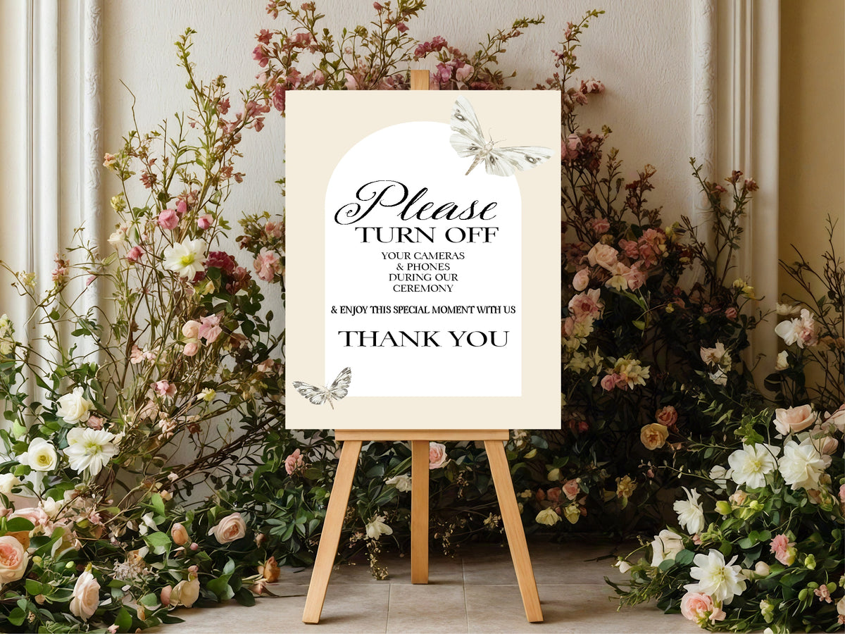 Dark Romance Vintage Moth Wedding Unplugged Sign | 10. Unplugged