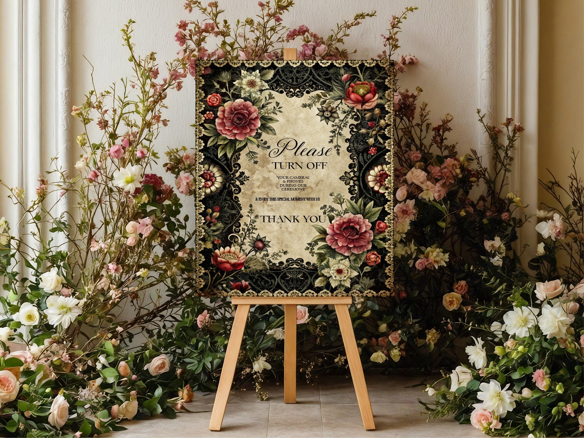 Gothic Floral Complete Wedding Signage Bundle