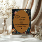 Moody Floral Wedding Unplugged Sign