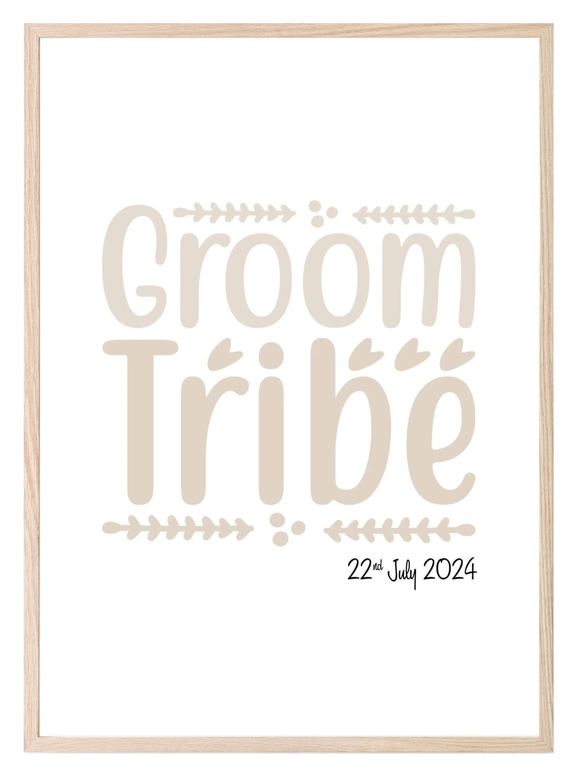 Personalised Date Groom Tribe Print | Wedding Wall Art - Larosier Prints