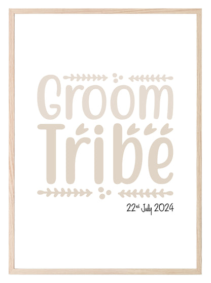 Personalised Date Groom Tribe Print | Wedding Wall Art