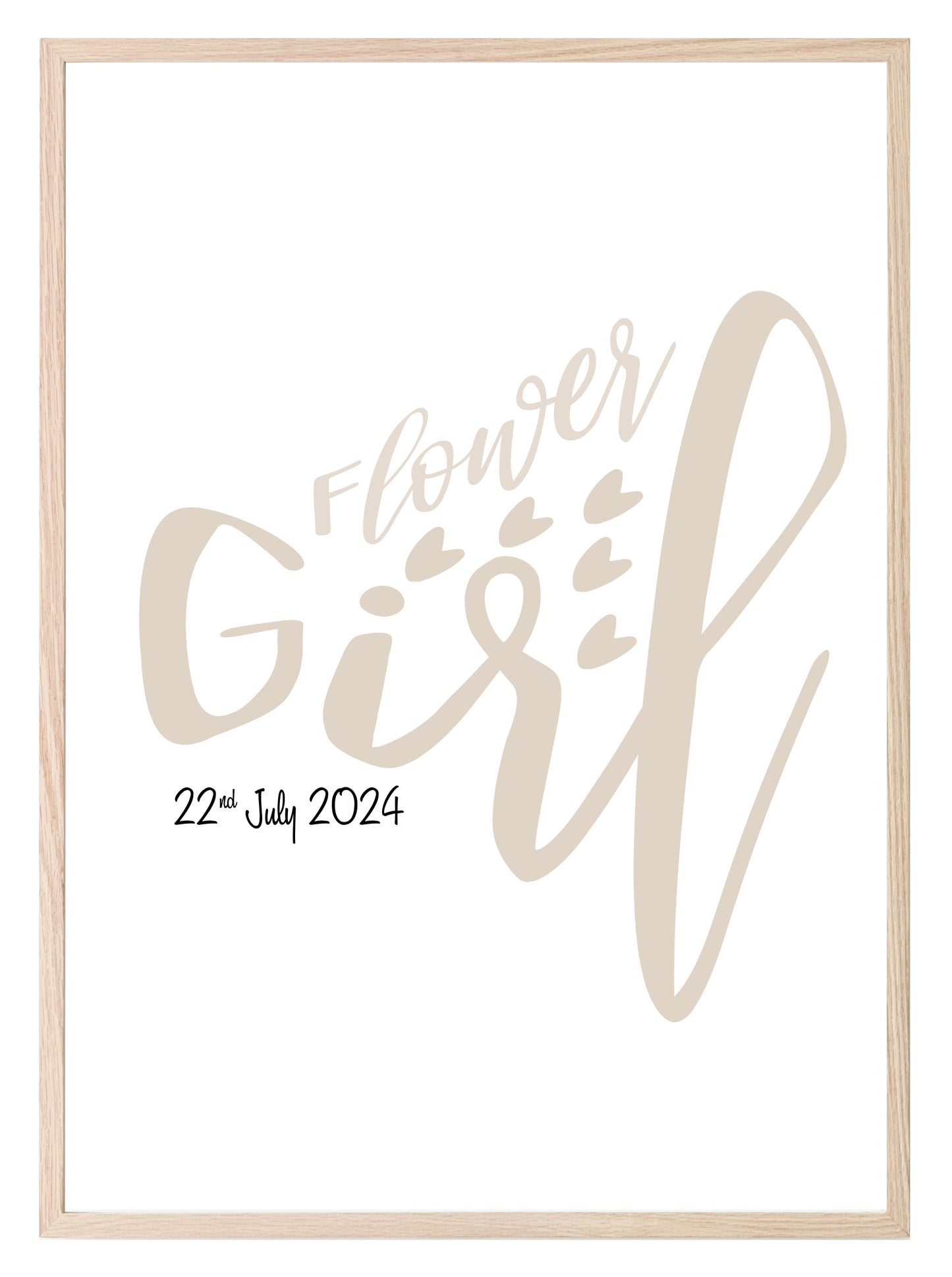 Personalised Date Flower Girl Print | Wedding Wall Art