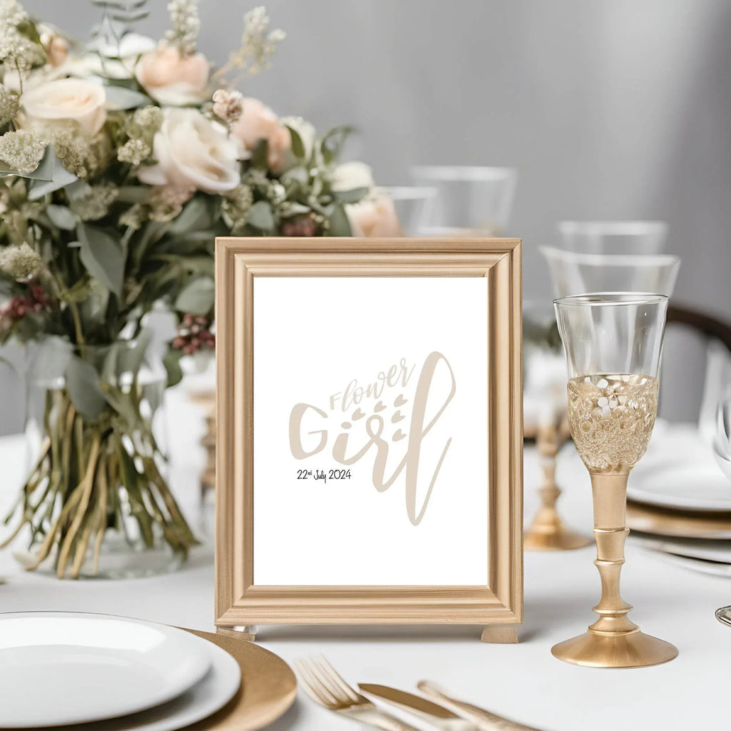 Personalised Date Flower Girl Print | Wedding Wall Art - Larosier Prints