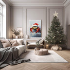 Crab In Santa Hat Oil Painting Print | Christmas Wall Art - Larosier Prints