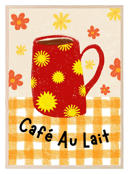 Café Au Lait Print | Coffee | French Wall Art