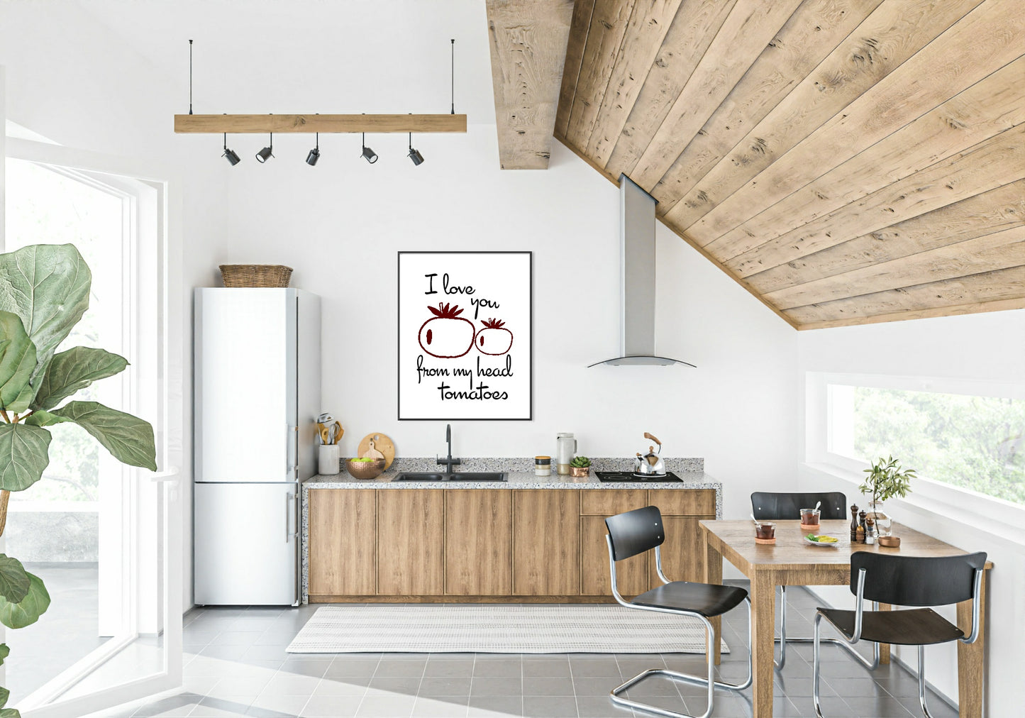 I Love You From My Head Tomatoes Print | Kitchen Wall Art