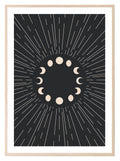 Moon Cycle Print | Dark | Celestial Wall Art - Larosier Prints