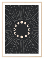 Moon Cycle Print | Dark | Celestial Wall Art - Larosier Prints