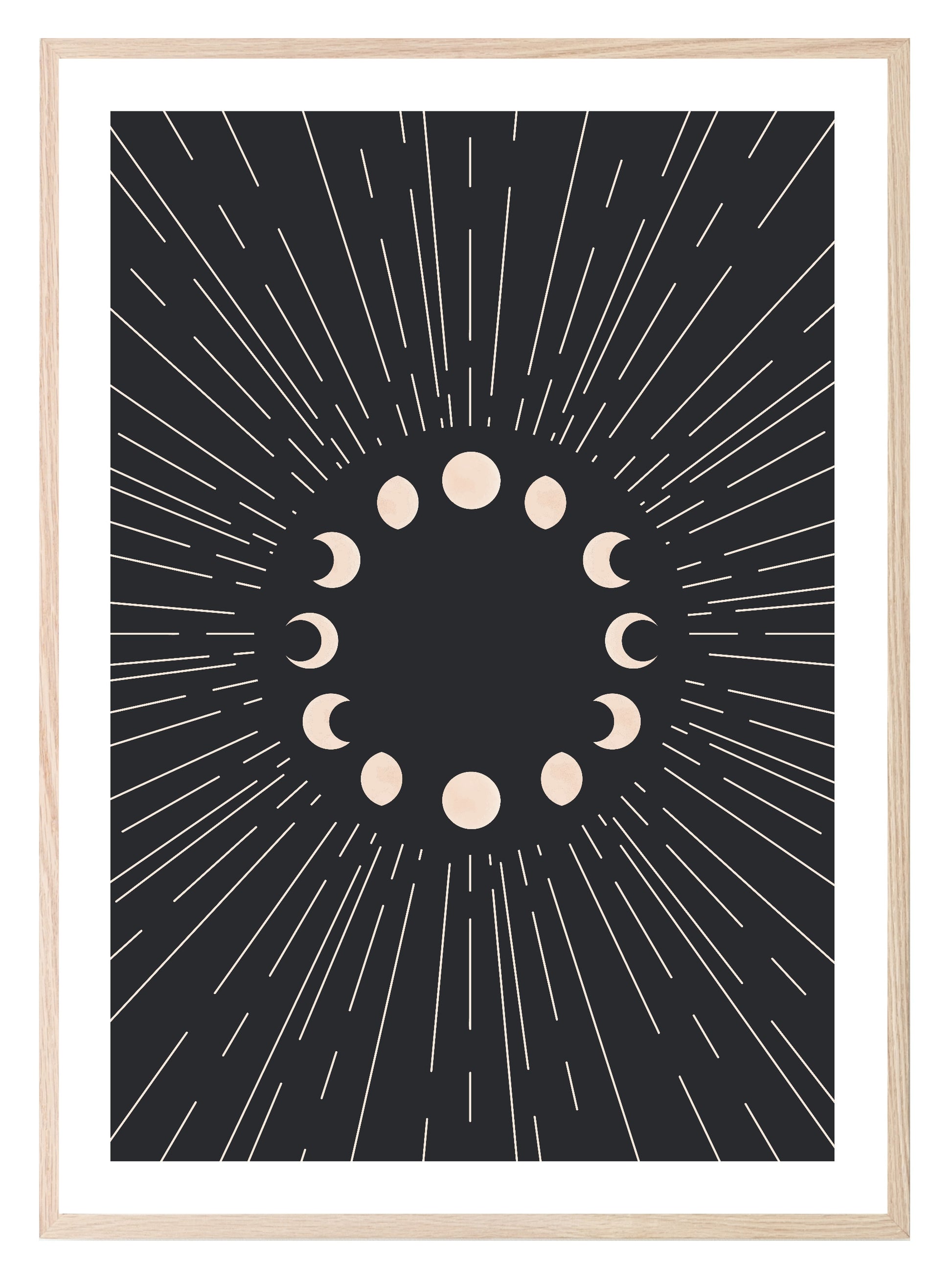 Moon Cycle Print | Dark | Celestial Wall Art