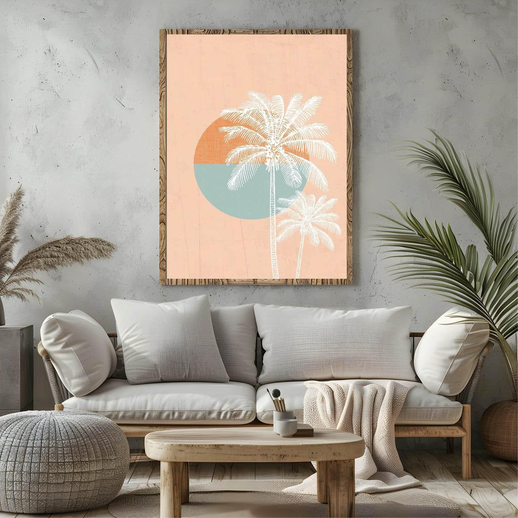 Beach Palm Trees Print | Boho Wall Art - Larosier Prints