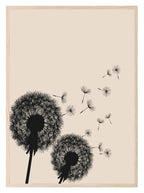 Dandelions Print | Beige | Botanical Wall Art - Larosier Prints