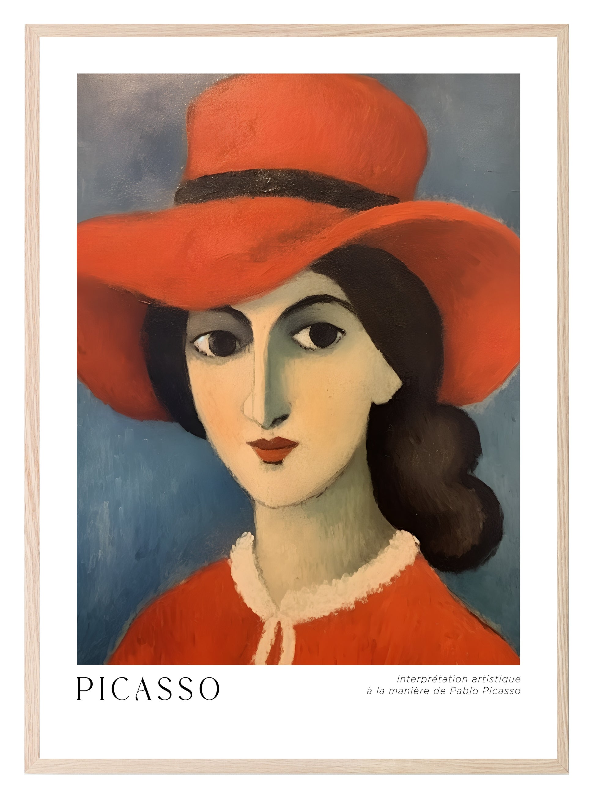 Lady In Red Print | Pablo Picasso Inspired Art