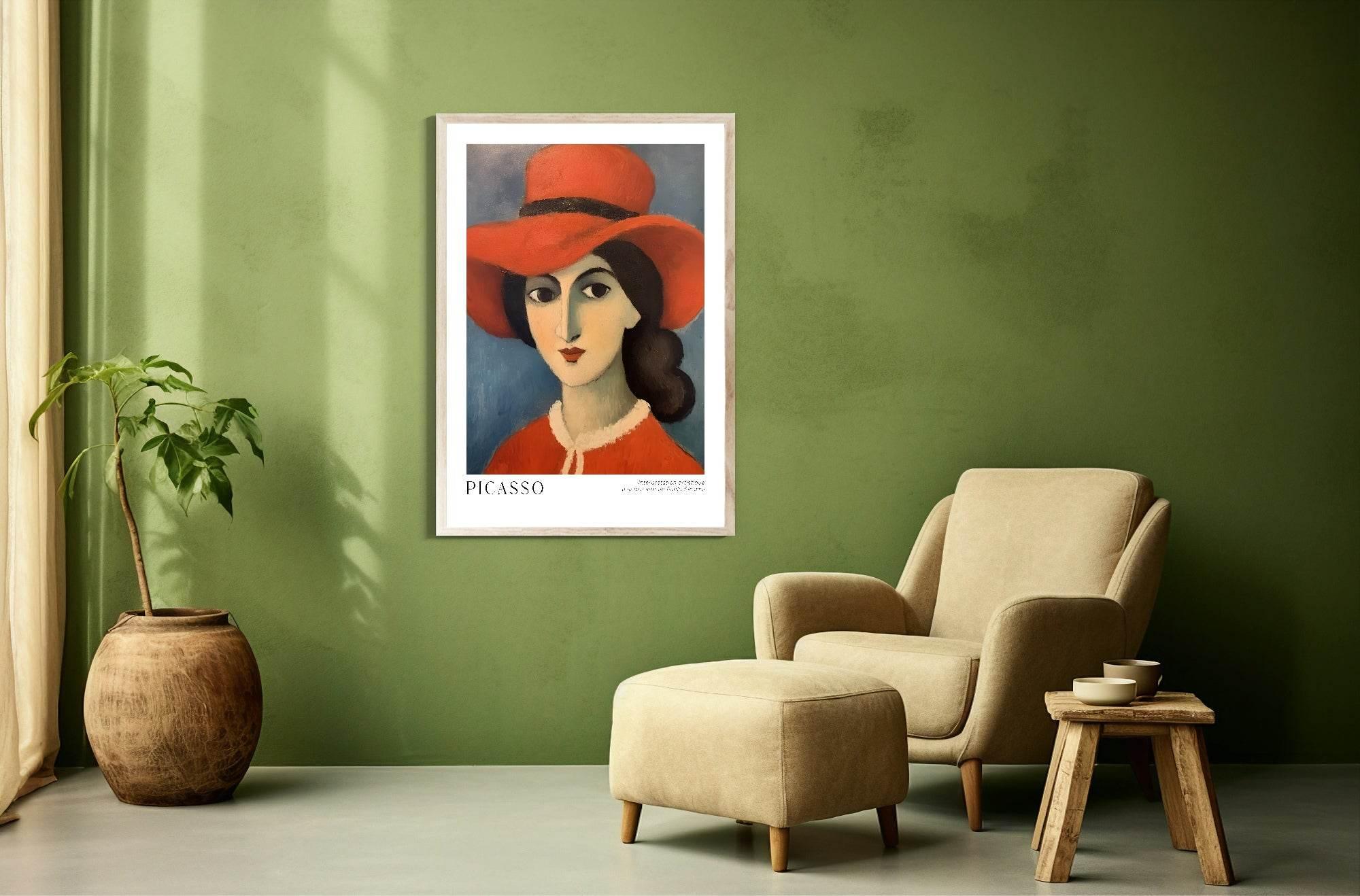 Lady In Red Print | Pablo Picasso Inspired Art - Larosier Prints