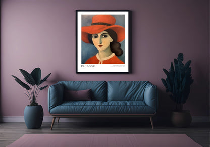 Lady In Red Print | Pablo Picasso Inspired Art