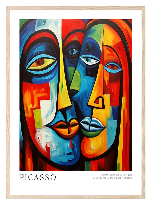 Abstract Faces Print | Pablo Picasso Inspired Art