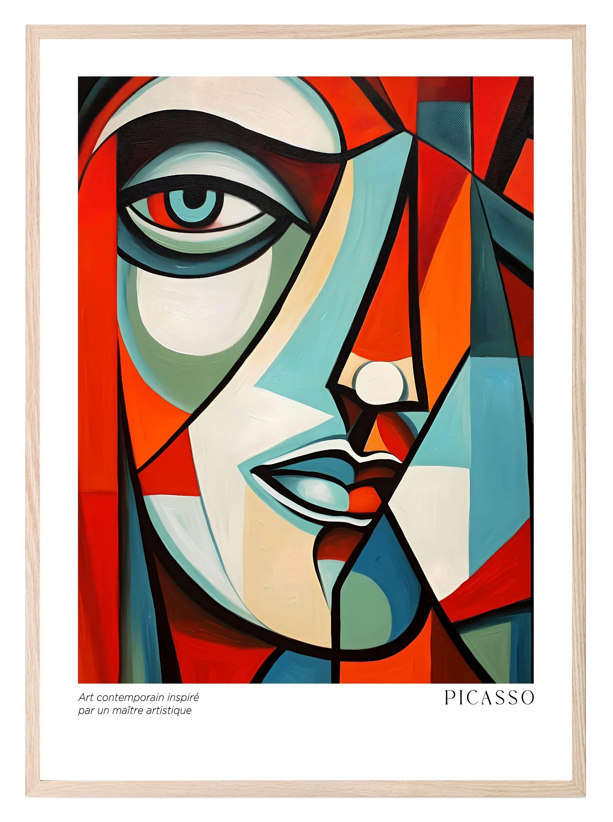 Abstract Face Print | Pablo Picasso Inspired Art - Larosier Prints