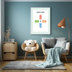 Mint Green & White Heart Directions Poster | Educational Wall Art - Larosier Prints