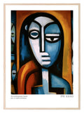 Abstract Lady Print | Blue | Pablo Picasso Inspired Art - Larosier Prints