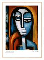Abstract Lady Print | Blue | Pablo Picasso Inspired Art - Larosier Prints