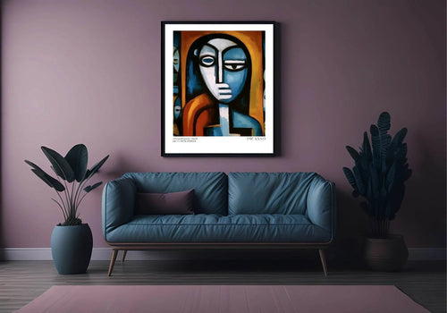Abstract Lady Print | Blue | Pablo Picasso Inspired Art - Larosier Prints