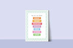 Mint Green & White Heart Days Of The Week Poster | Educational Wall Art - Larosier Prints