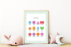 Mint Green & White Heart Shapes Poster | Educational Wall Art - Larosier Prints