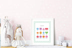Mint Green & White Heart Shapes Poster | Educational Wall Art - Larosier Prints