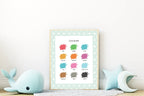 Mint Green & White Heart Colours Poster | Educational Wall Art - Larosier Prints