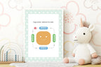 Mint Green & White Heart Square Breathing Poster | Emotional Support Tool Wall Art - Larosier Prints