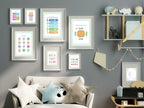 Mint Green & White Heart Shapes Poster | Educational Wall Art - Larosier Prints