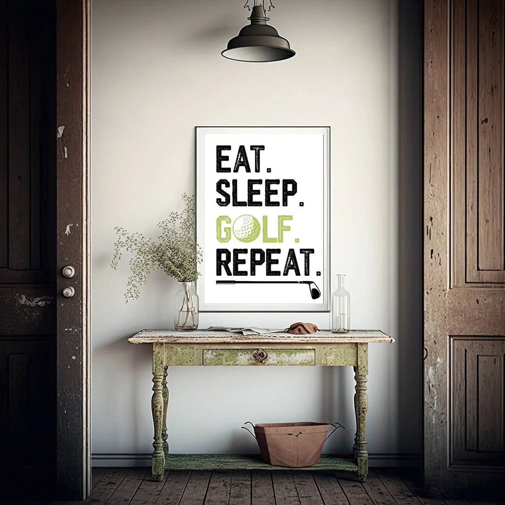 Eat Sleep Golf Repeat Print | Hobbies & Interests Wall Art - Larosier Prints