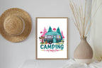 Camping Is My Happy Place Print | Hobbies & Interests Wall Art - Larosier Prints