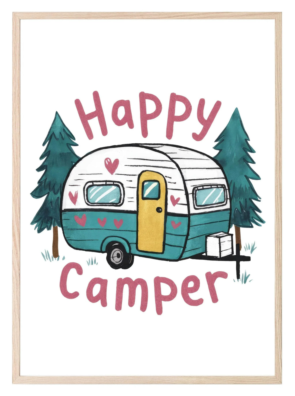 Happy Camper Print | Hobbies & Interests Wall Art - Larosier Prints