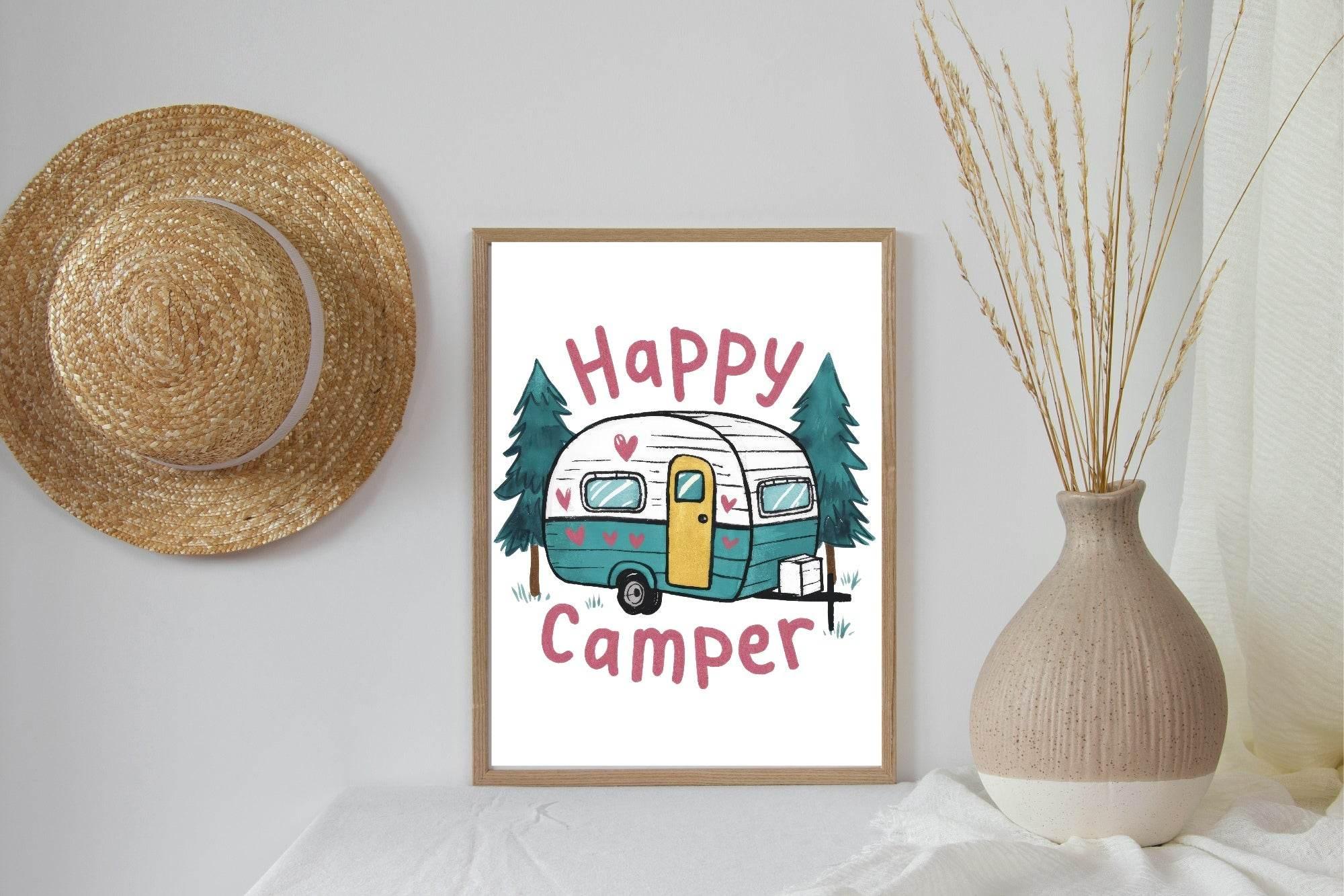 Happy Camper Print | Hobbies & Interests Wall Art - Larosier Prints