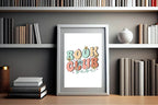 Retro Book Club Babe Print | Hobbies & Interests Wall Art - Larosier Prints